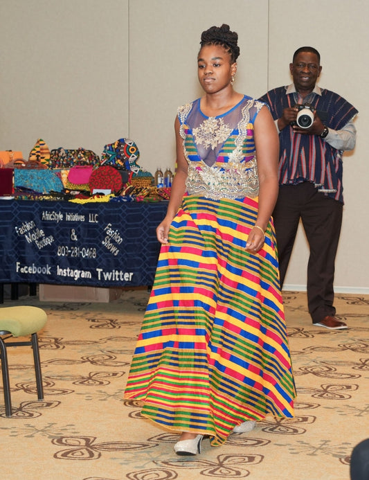 Ankara Lace Gown