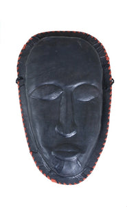 Black Leather Purse - Mask Design XL