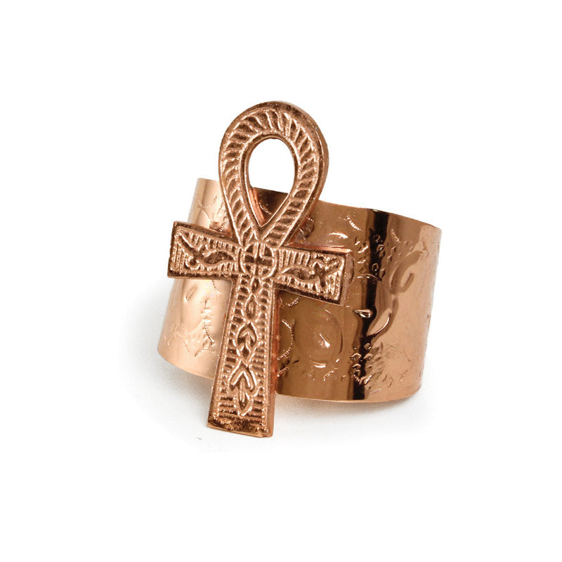 Unisex Ankh Cuff: Gold/Silver