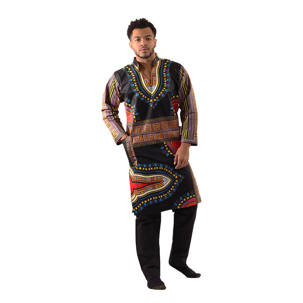 African-Made Traditional Tunic: Black