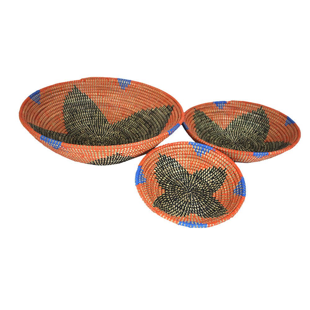 Set Of 3 Senegalese Woven Baskets