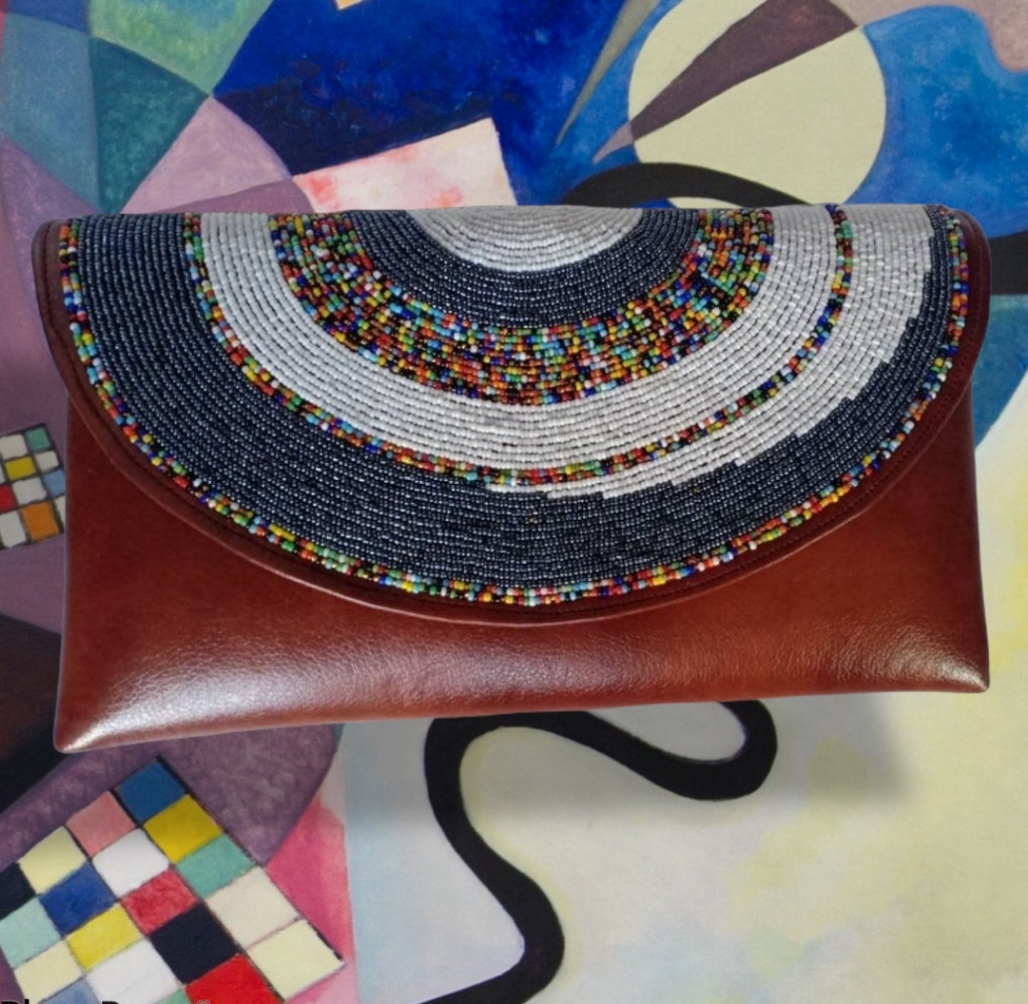 Leather Maasai Clutch