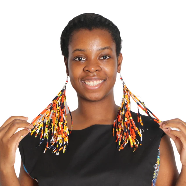 African Print Scaps Earrings