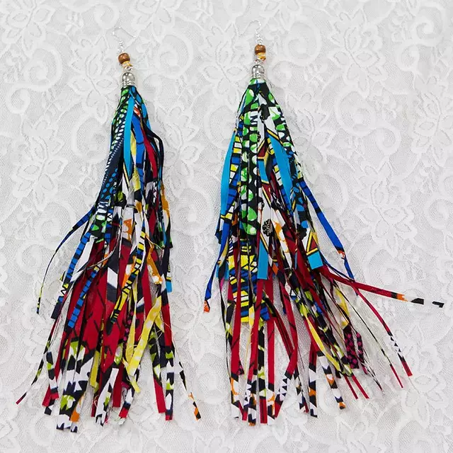 African Print Scaps Earrings