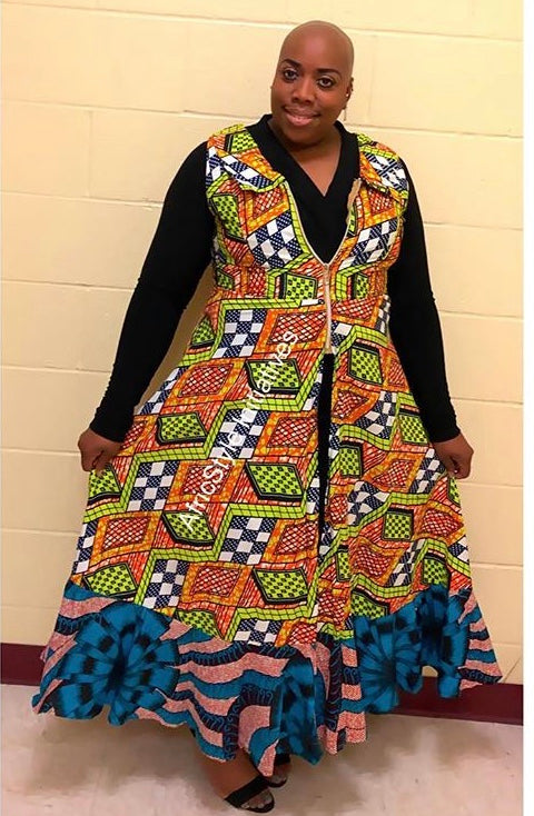 Ankara A Shape dress/Coat