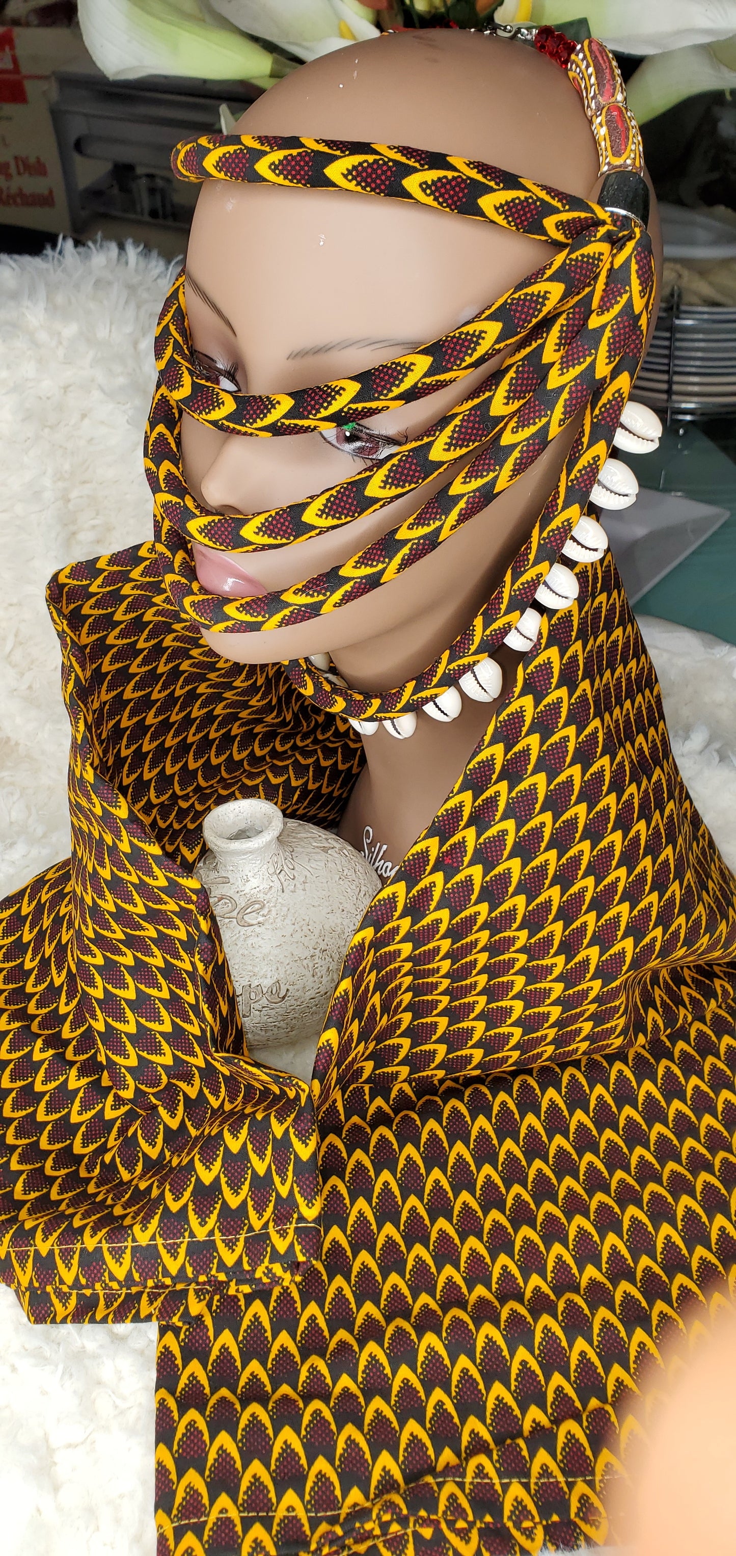 Snake Skin Print Headwrap And Earrings Set