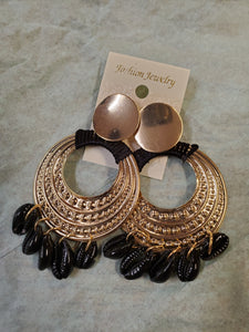 Black Cowrie Earrings