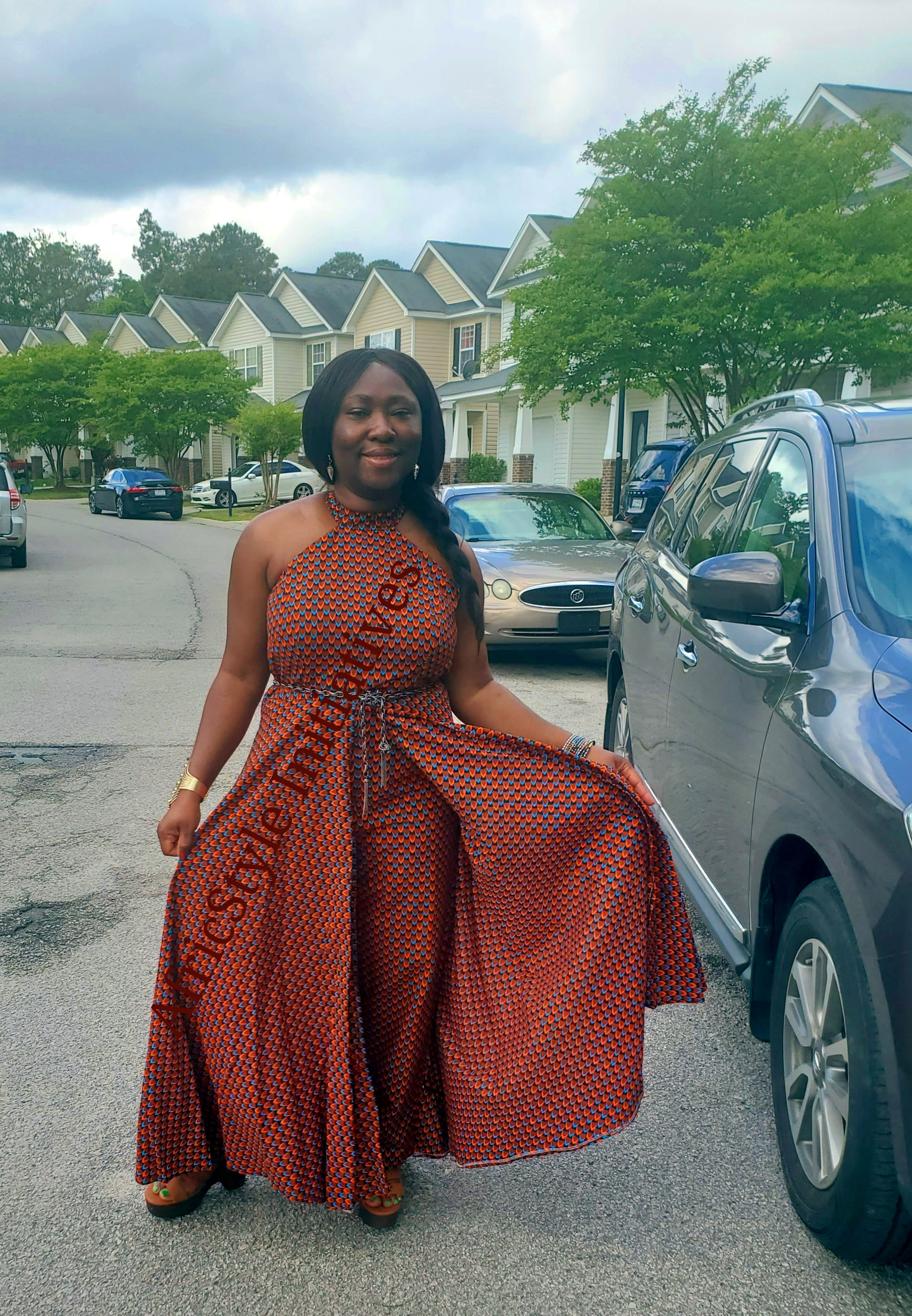African Print Jumpsuit Dress