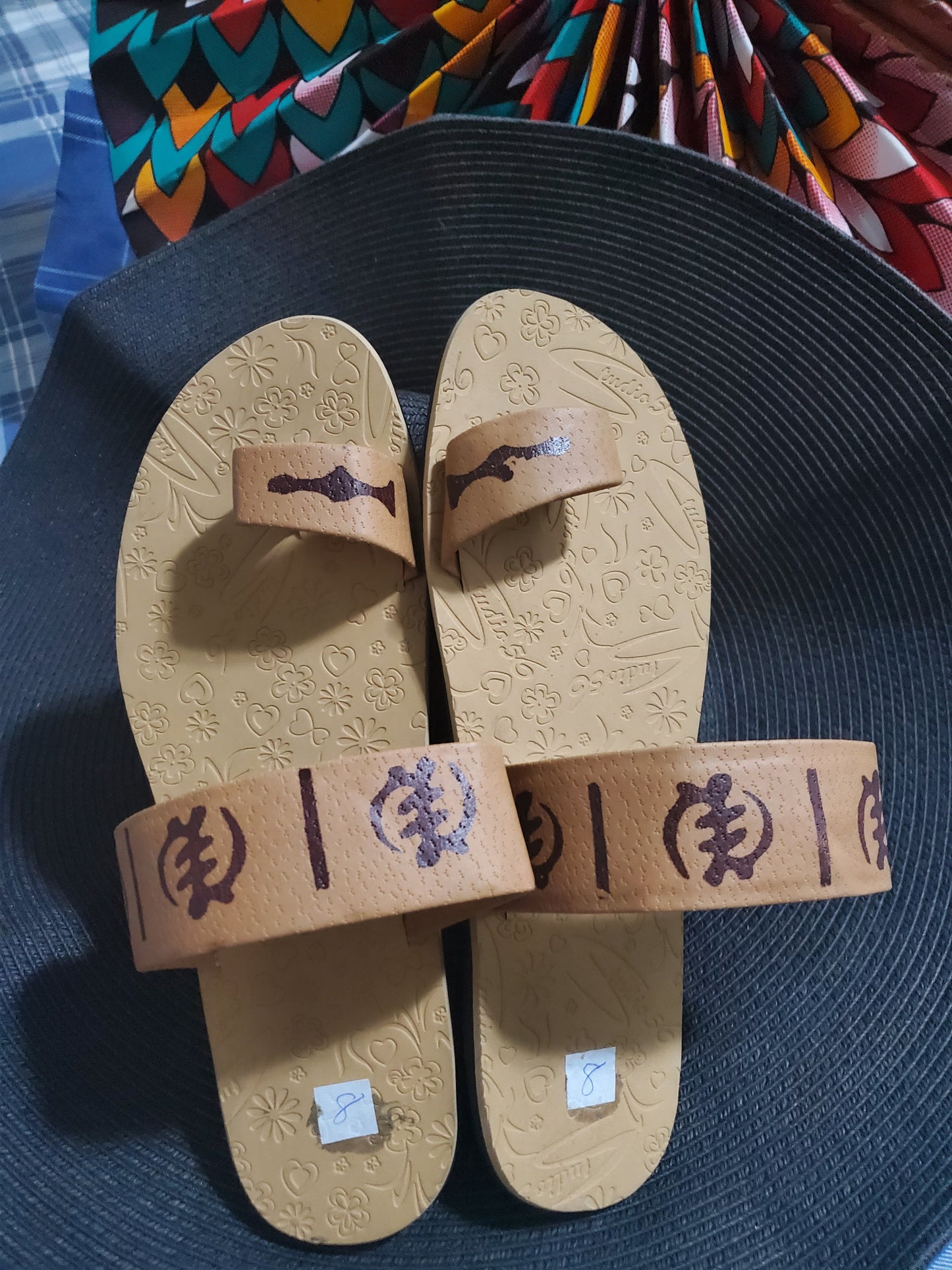 Unisex Symbolic Leather Slippers