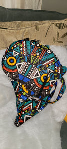 African Print Map Bag