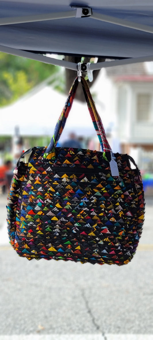 Multi Fabric Patch Tote Bag