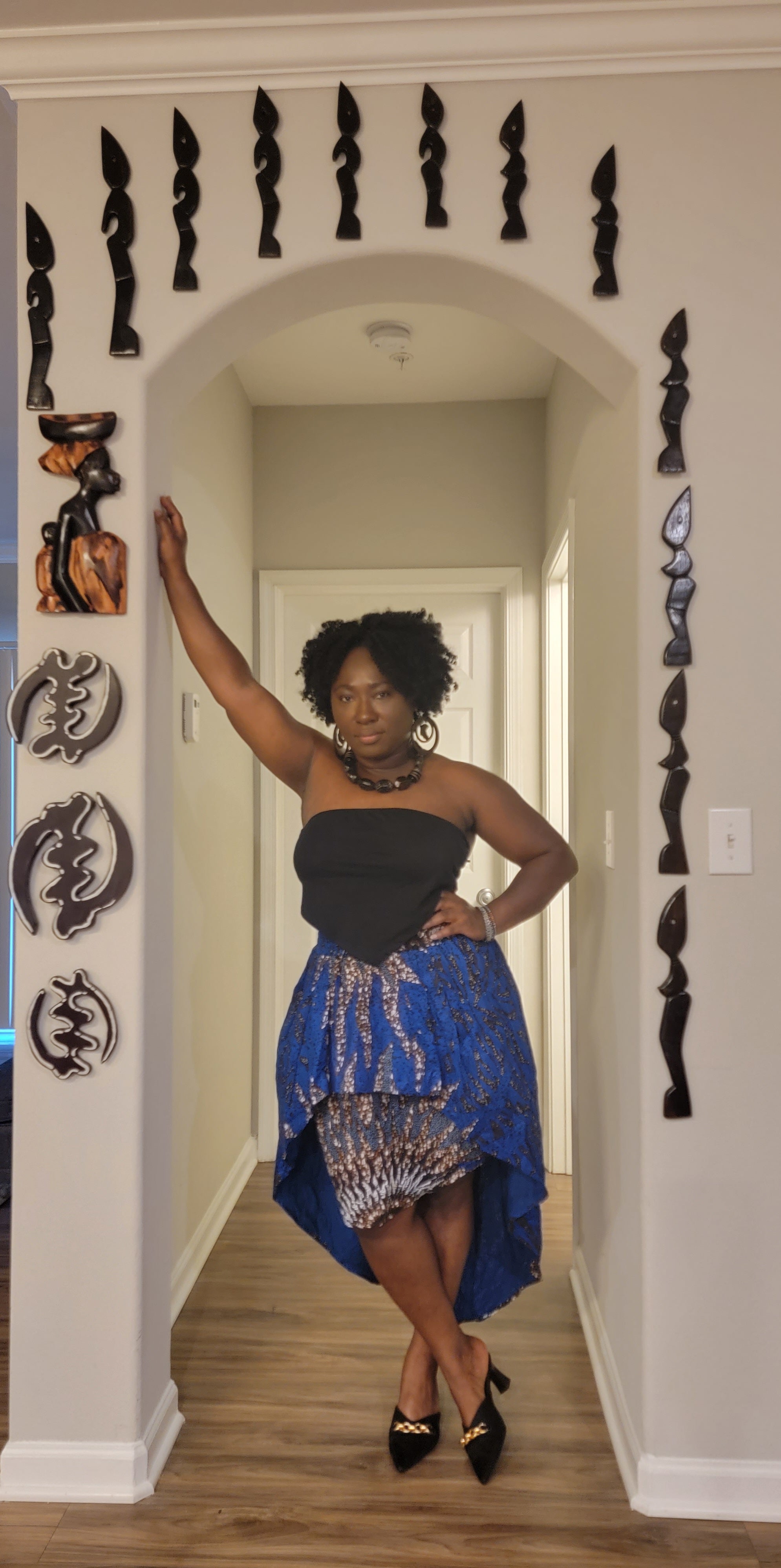 High Low African Print Skirt