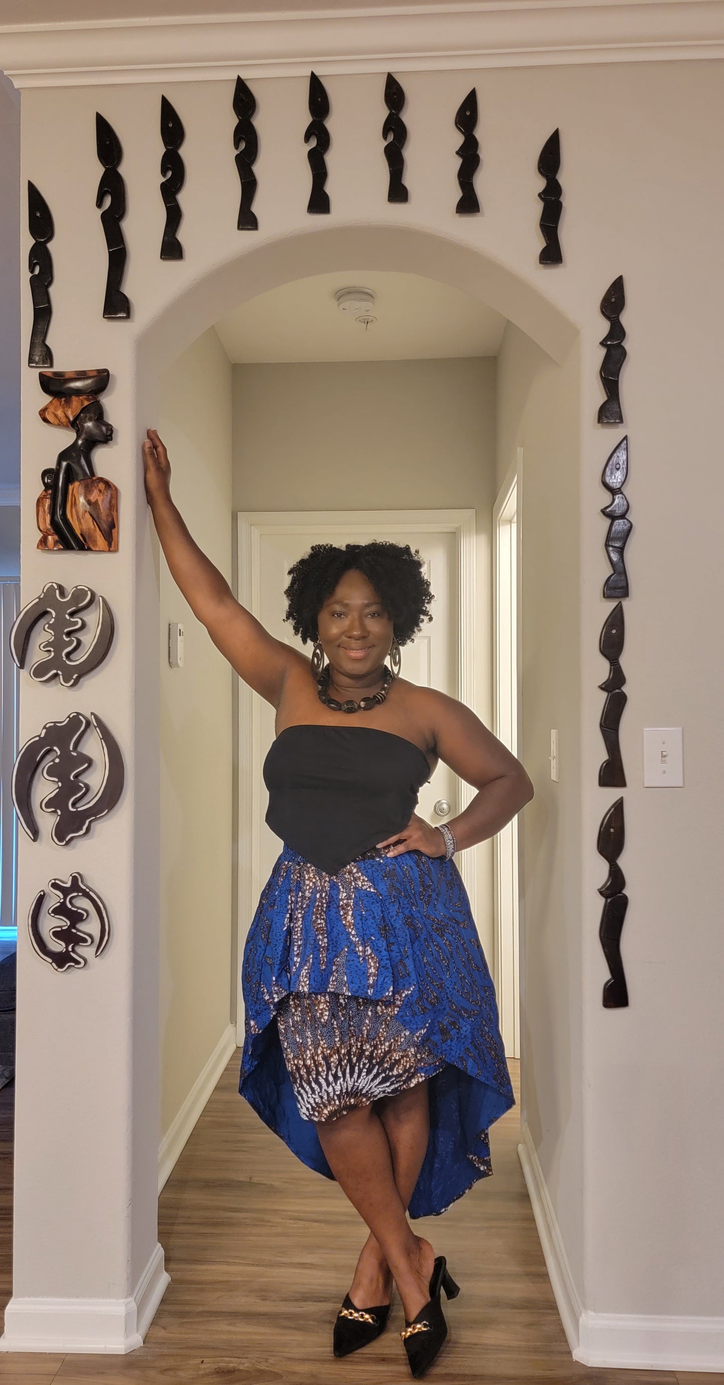 High Low African Print Skirt