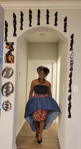 High Low African Print Skirt