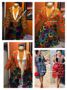 Ankara Circled Print Coat/Dress