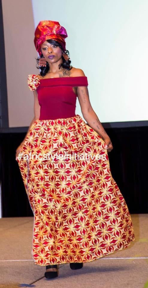 Ankara Off-Shoulder Gown