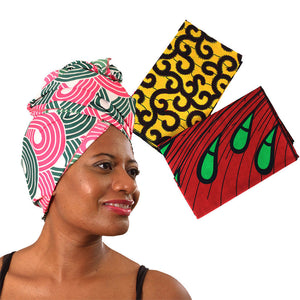 Set Of 3 African Print Head Wraps