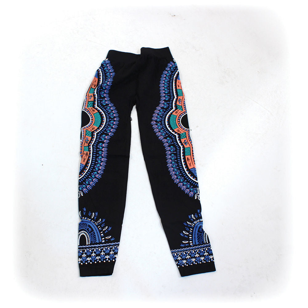 Traditional Print Black Leggings