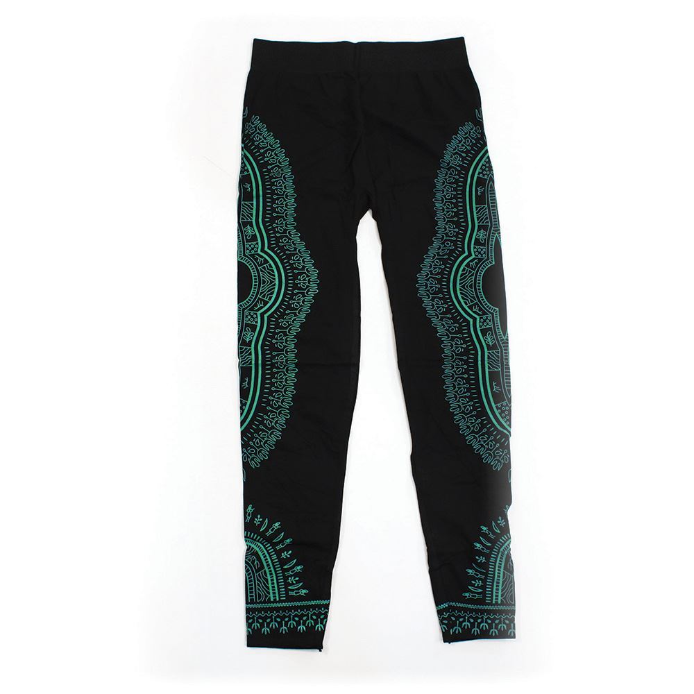 Traditional Print Black Leggings