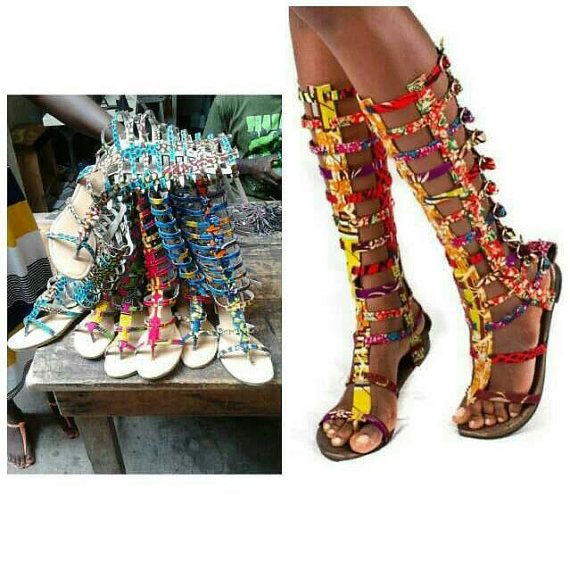 Ankara Gladiator Sandals