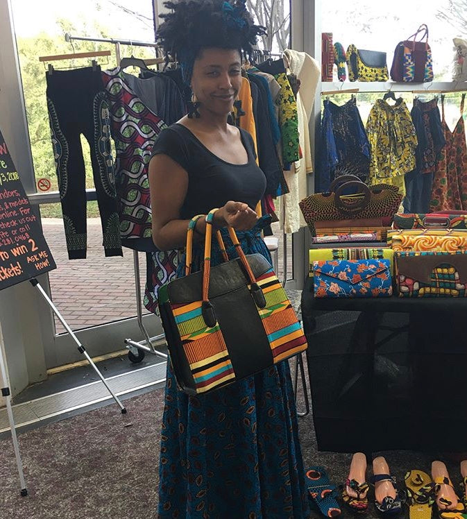 Weaved Kente Leather Bags