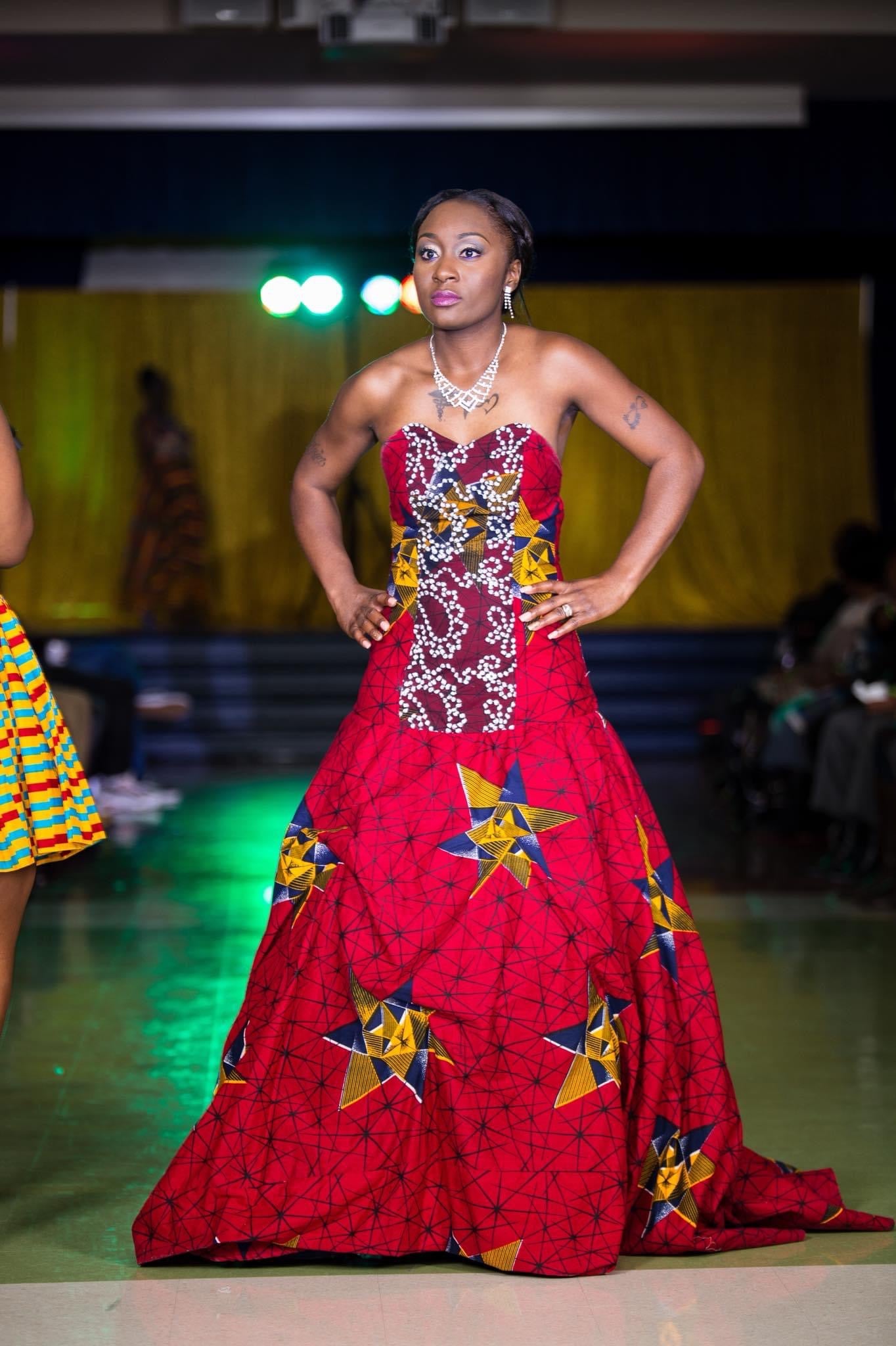 Ankara Red Gown