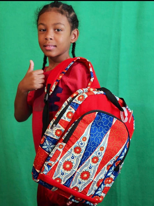 Ankara Red Back Pack