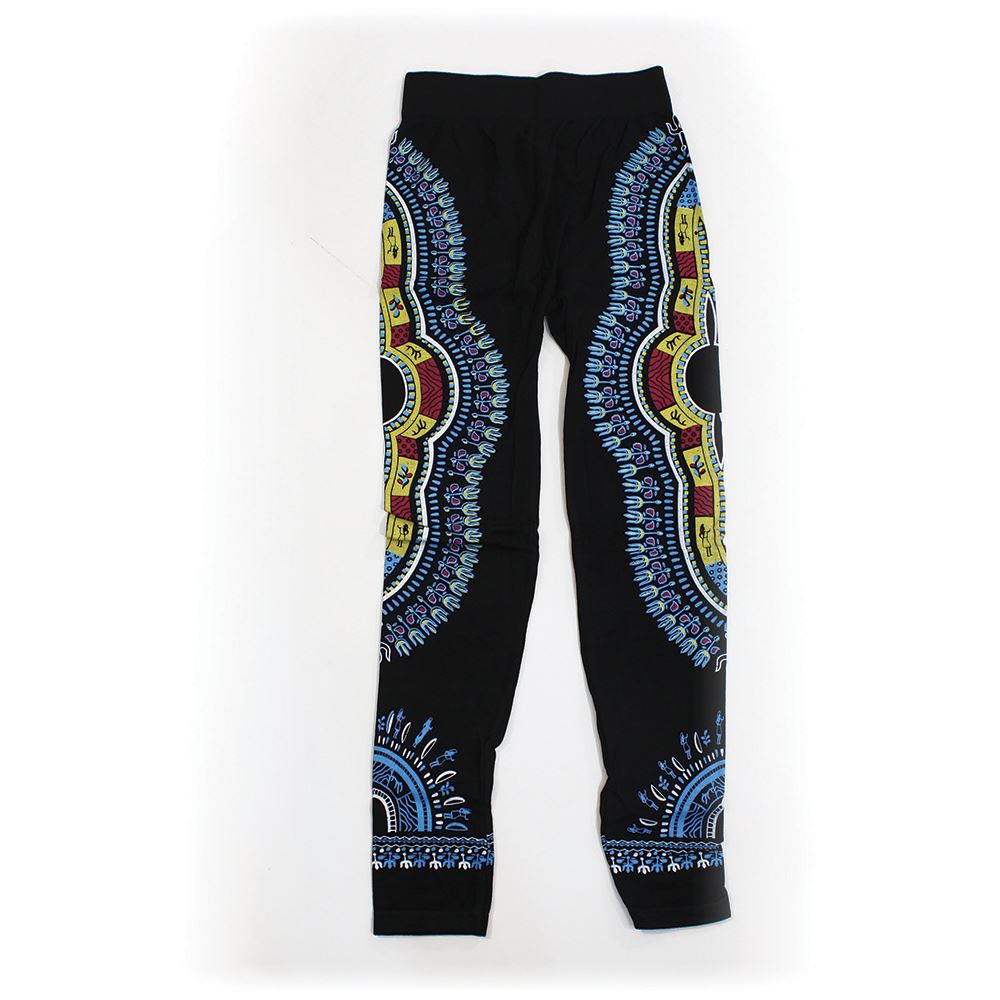 Traditional Print Black Leggings