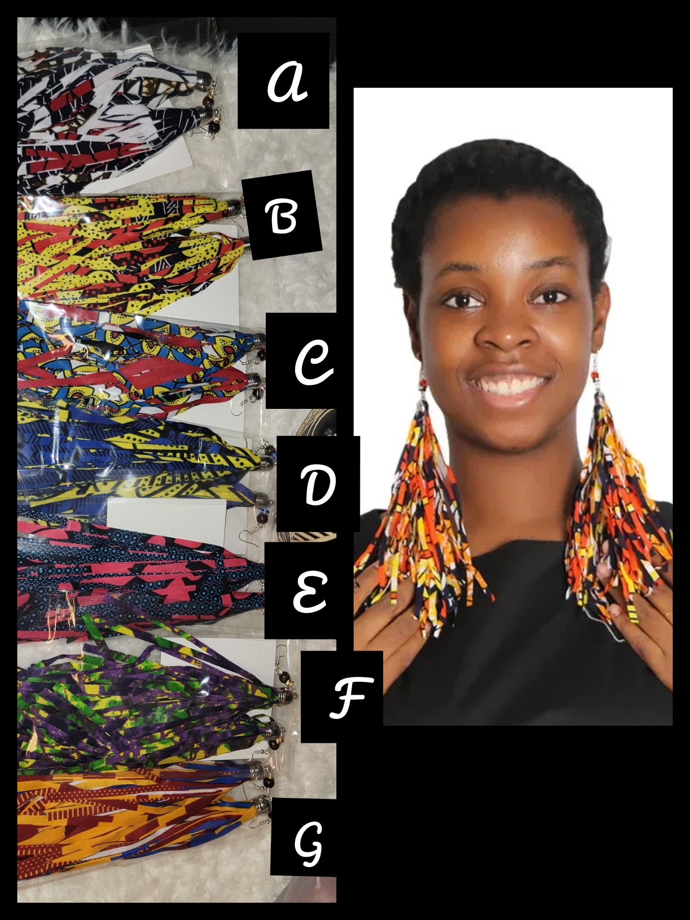African Print Scaps Earrings