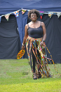 African Print Strap Skirt