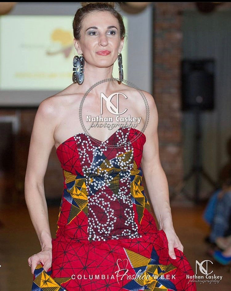 Ankara Red Gown