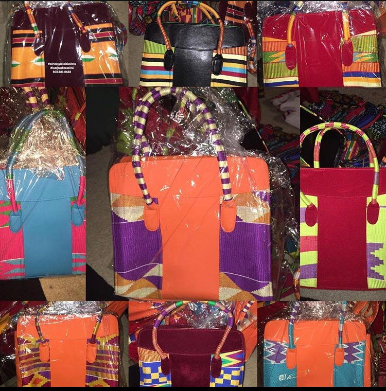 Weaved Kente Leather Bags