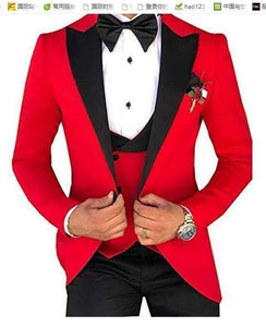 Red Men's Three Piece Suit