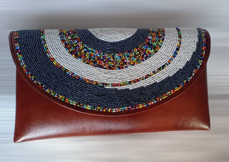 Leather Maasai Clutch