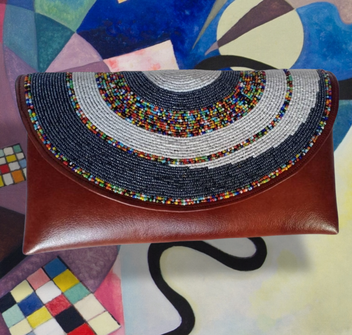 Leather Maasai Clutch