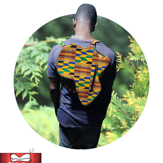 African Print Map Bag