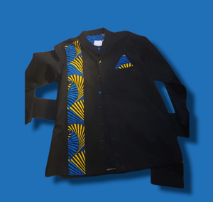 Long Sleeves Black And Blue Shirt