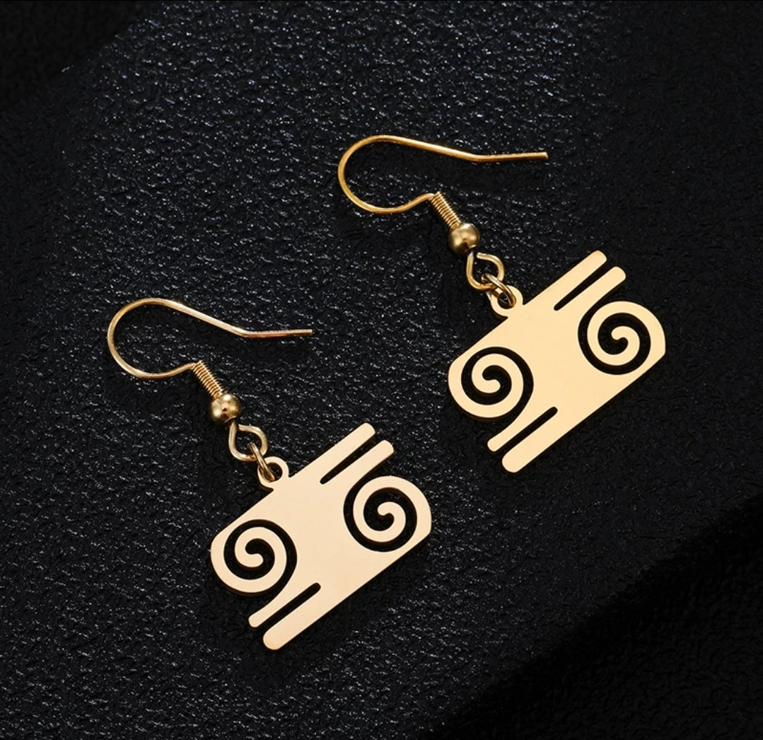 Small African Symbolic Gold/Silver Platted Earring