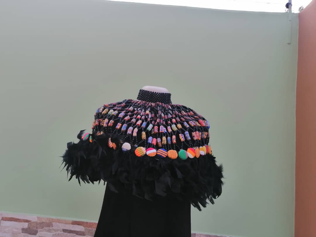 Beaded Capatte with Feathers