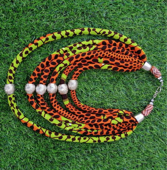 Corded African Print Necklaces