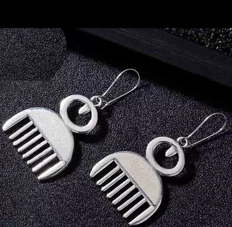 Antique Silver Color Gye Nyame/Duafe Earrings