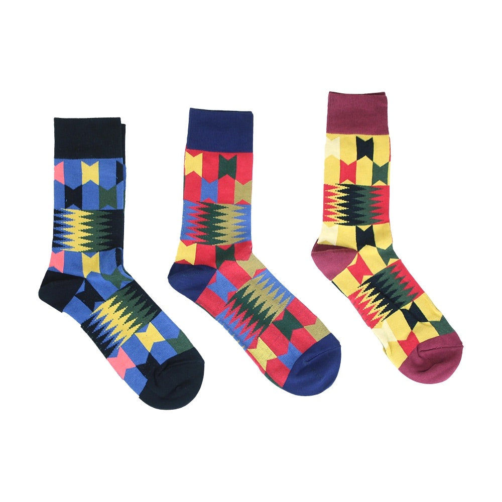 African Design Mens Socks: Pack Of 3