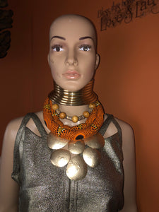 African Print Goddess Corded Necklace Set
