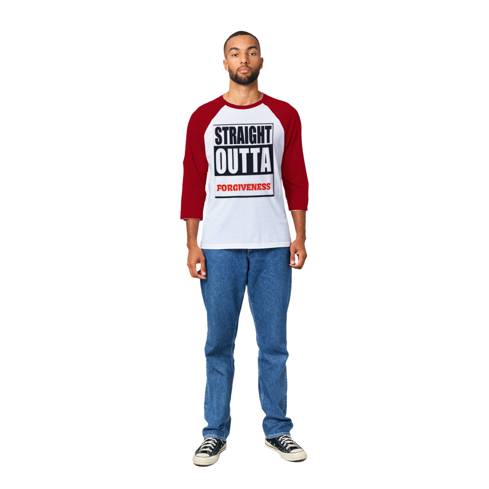 STRAIGHT OUTTA - FORGIVENESS - Unisex 3/4 sleeve Raglan T-shirt