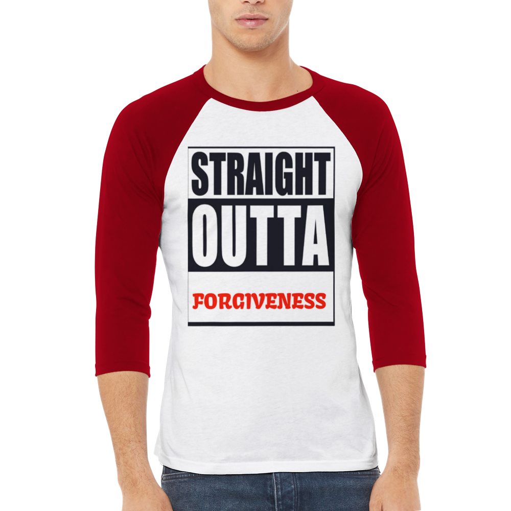 STRAIGHT OUTTA - FORGIVENESS - Unisex 3/4 sleeve Raglan T-shirt