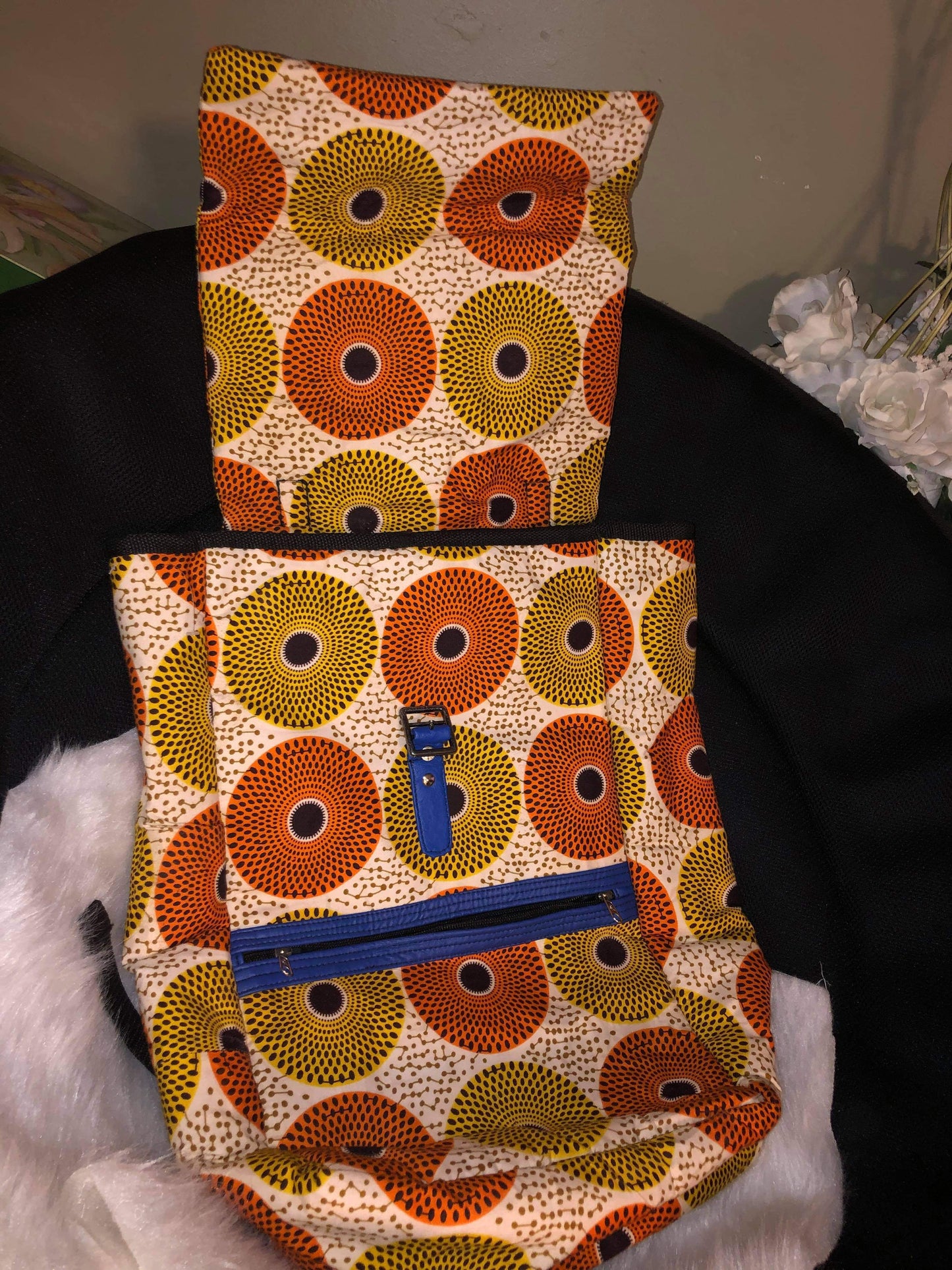 African Print Big Backpack